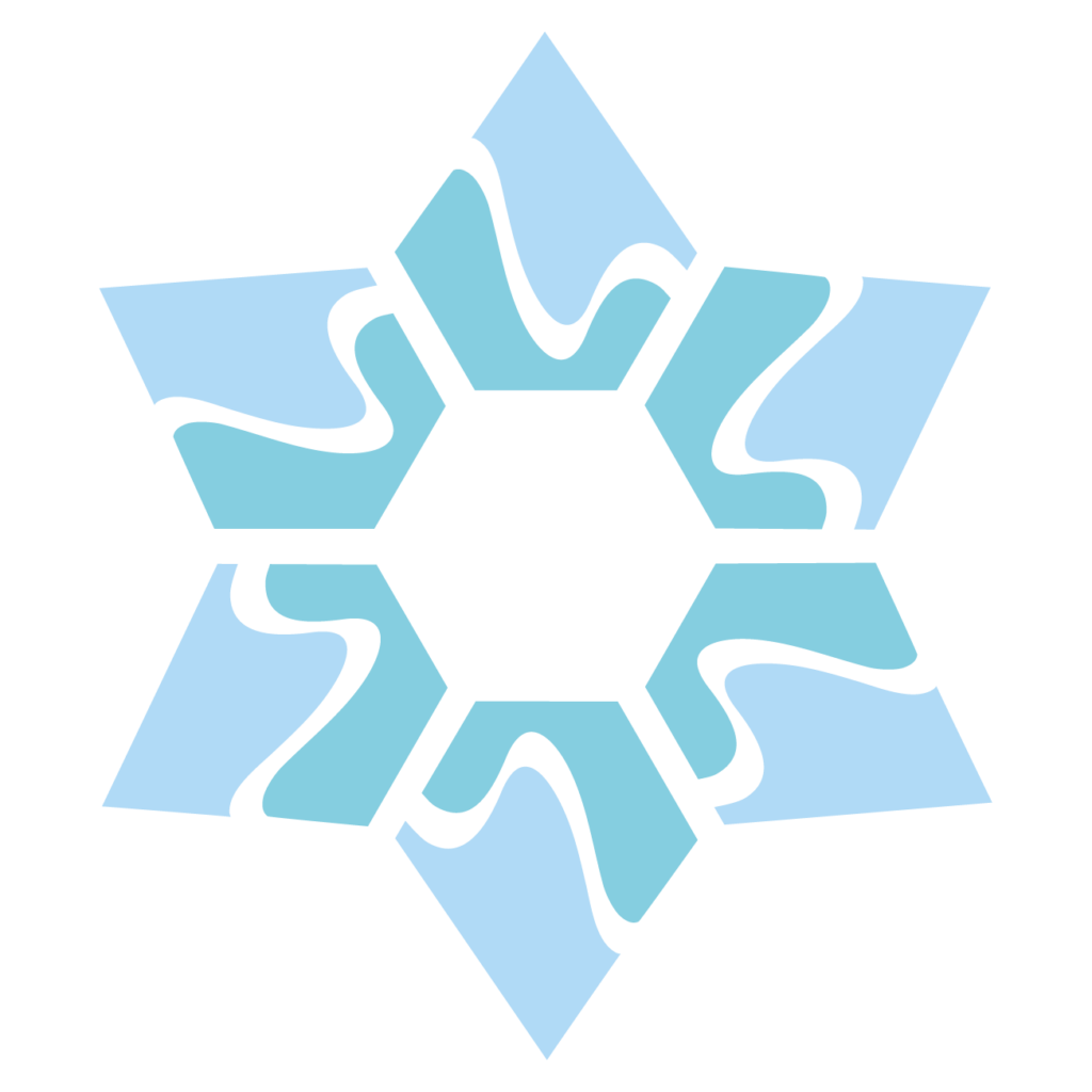 illustration d'un flocon de neige avec la base du logotype du Pic de Gance